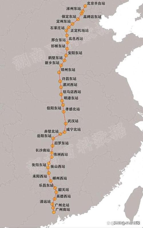 从北京到广州的高铁经过那些站点
