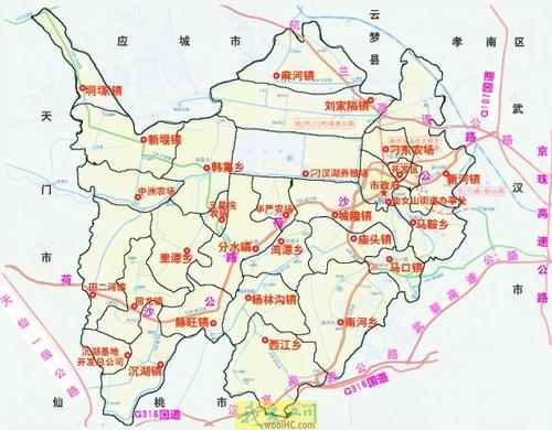 汉川有哪些乡镇