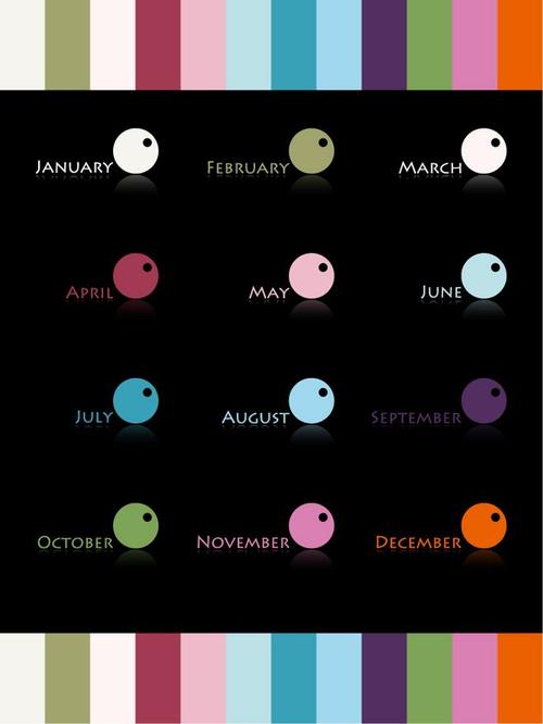 代表12个月的12种颜色分别是什么