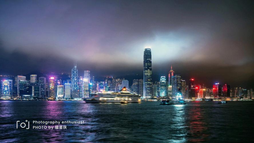 香港维多利亚港夜景描写