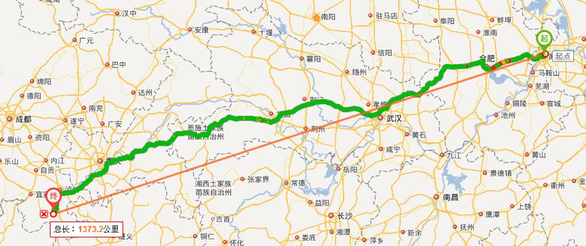 成都市到南京最远有多少公里
