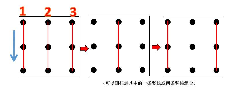 3排6个点如何连成一条线
