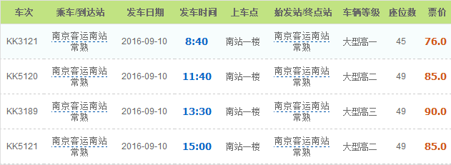 常熟高铁到南京南站多长时间