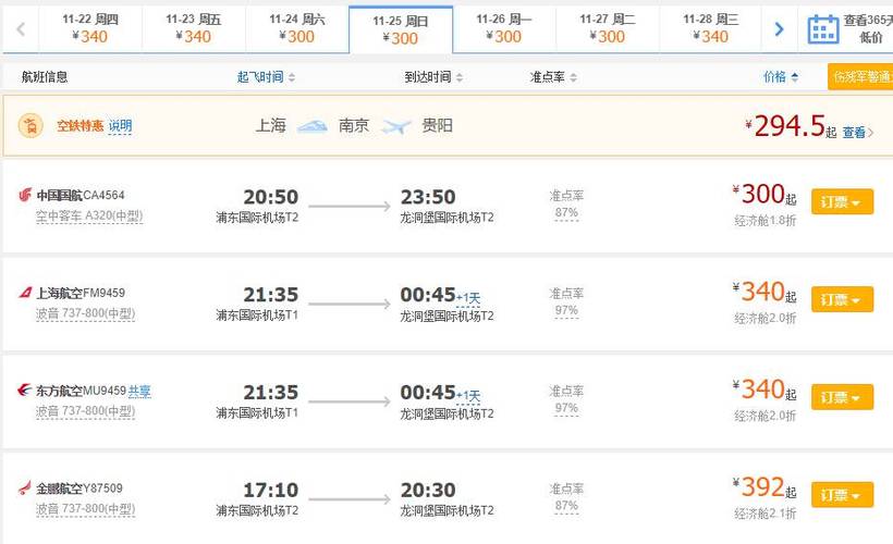 贵阳到上海坐飞机要多长时间