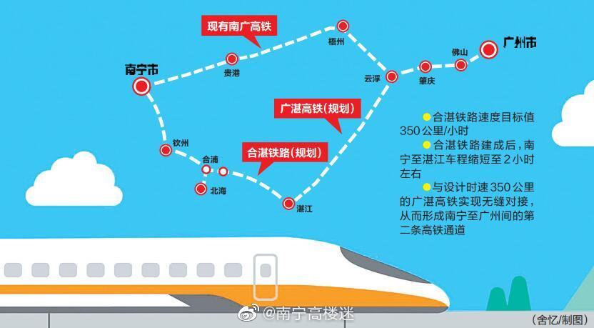 广州南去南宁高铁路线图