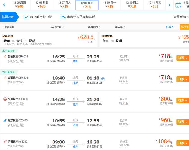 2010年11月7号沈阳到南昌的飞机票多少钱