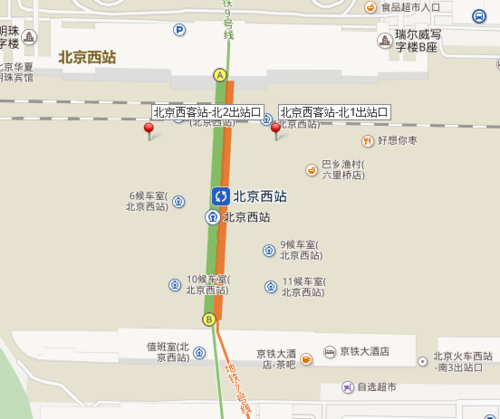 k590到北京西是哪个出站口
