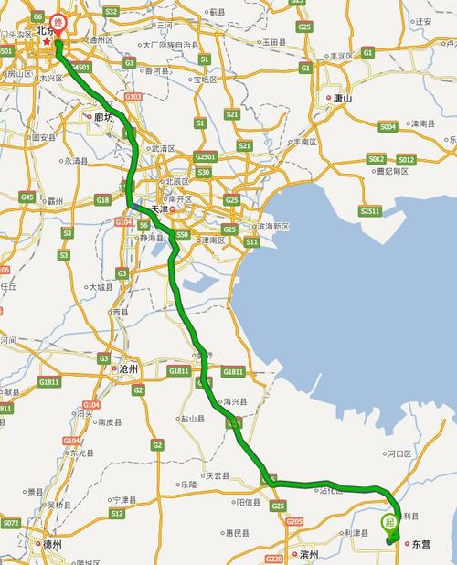 地图上东营在北京的哪个方向
