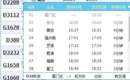 福州 到浙江杭州火车票是多少