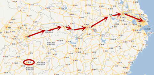 上海至重庆动车经过哪些城市