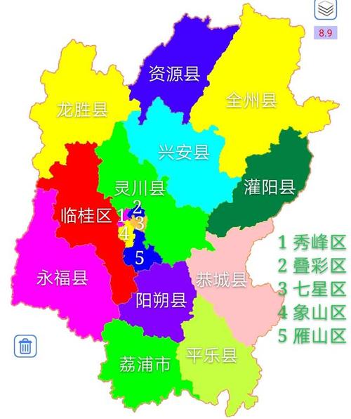 桂林市地图区域划分