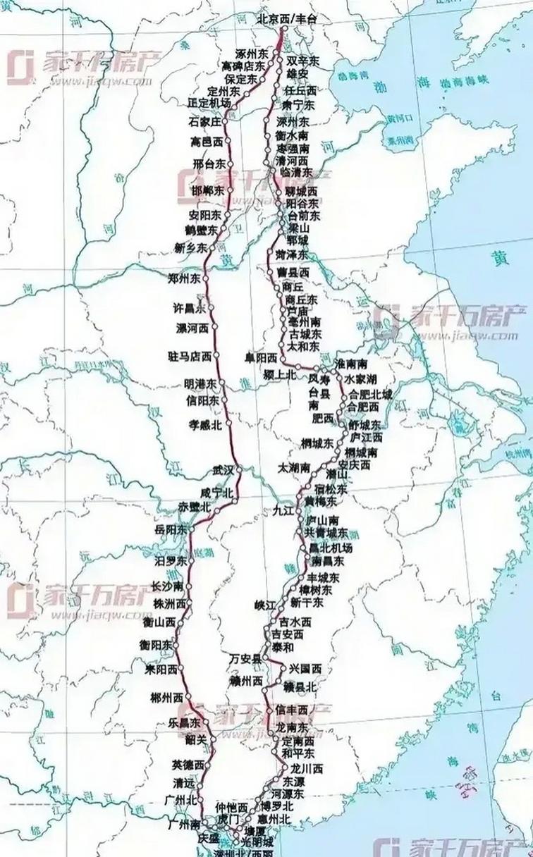 京九高铁经过哪些城市