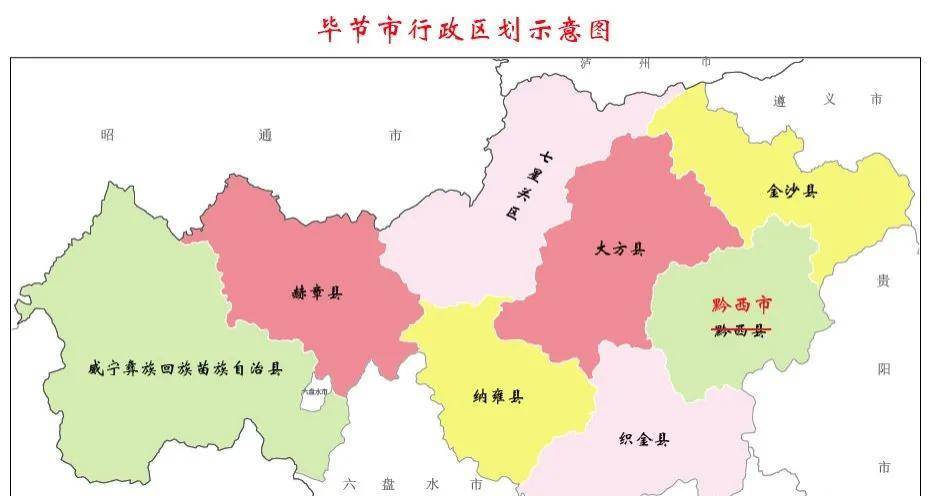 贵州省 毕节市 有几个县 都分别是什么县