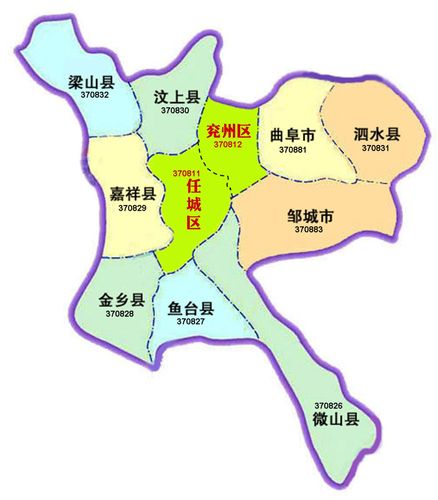 山东济宁市任城区的范围 和中区的区别