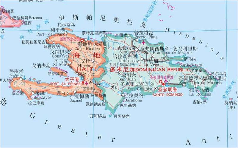 多米尼加地图及物产