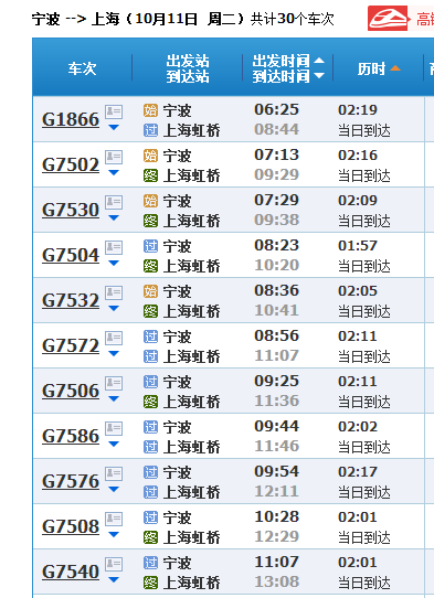 上海坐高铁到宁波大约要多少时间
