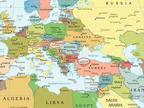 土耳其在世界地图位置
