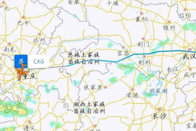 飞机从上海飞重庆要经过地方