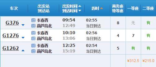 长春到上海的火车价格