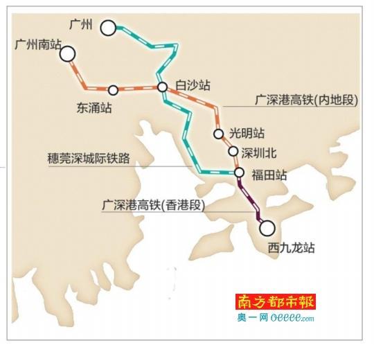 北京到深圳的高铁经过哪些城市