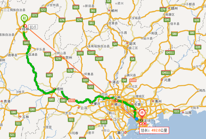 桂林北到深圳北的G2901途经哪些站