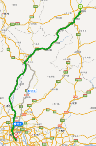 赣州到东莞多远多少公里 距离436公里