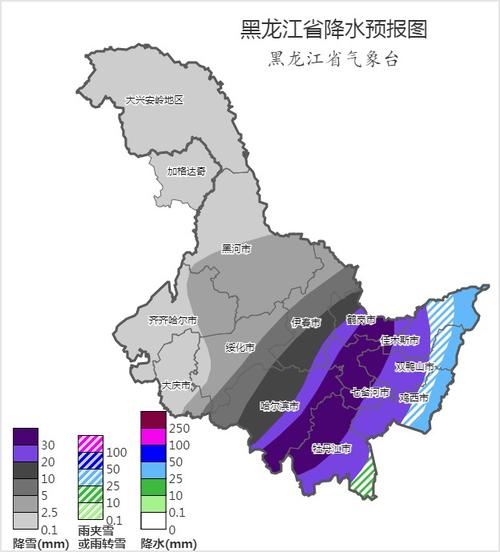 黑龙江省全年雨水预测