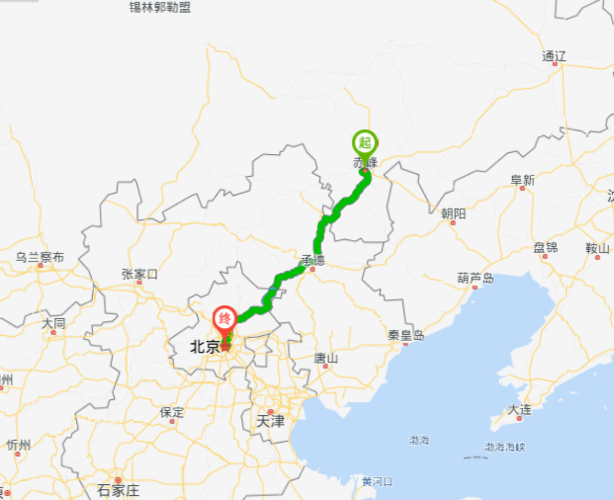 北京到赤峰有多少公里